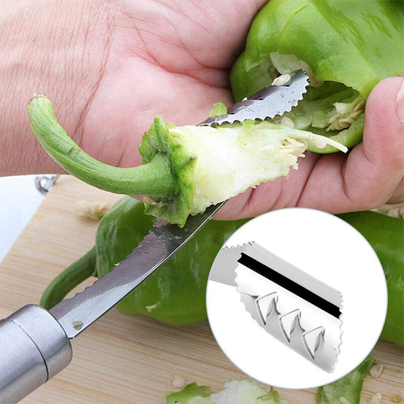סכין חיתוך והסרת זרעי פלפל
